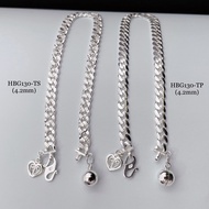 【Ready stock】№💥PROMO💥HBG130 Silver 925 Curb Bangle Bracelet Anklet Necklaces Dunhill/Stamping (Rantai/Gelang utk Budak