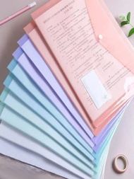 1pc Transparent File Folder, Made Of Thickened Plastic Material, Serving As Both File Folder And Doc