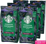 <英國直送> 星巴克咖啡豆 STARBUCKS Espresso Roast Dark Roast Whole Bean Coffee 6 x 200g Bag -  阿拉伯咖啡豆 Arabica 原