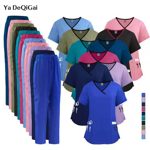 Wholesale Hospital Surgical Gown Lab Set with Pockets Medical Clinical Workwear for Women Dental Vet