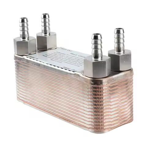 30 Plate Heat exchanger Stainless Plate Wort Chiller ,Brewing Chiller with Hose Barb 3/4" NPT x 13mm
