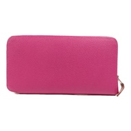 HERMES Epsom皮革Silk In Long Wallet銀扣長錢包Rose Pourpre