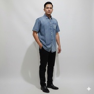 KEMEJA Hush Puppies Men's Denim Shirt HP47 HP48