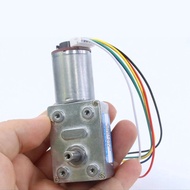 12V/24V DC Worm Gear Motor With Encoder Adjustable Speed Can CW CCW High Torque Electric Motor JGY37