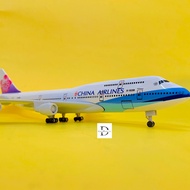 CHINA AIRLINES B747 METAL PLANE MODEL 20CM WITH WHEELS