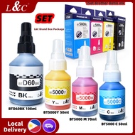 【PH Ready Stock】L&amp;C 4PCS Refill Brother BT5000 BT6000 Ink Dye Ink Set For Printer DCP-T310 T510W T710W MFC-T800W T810W bt6000bk brother ink