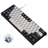 LEAVEN K620 61 Keys Hot Plug-in Glowing Game Wired Mechanical Keyboard Cable Length: 1.8m Color: Bla