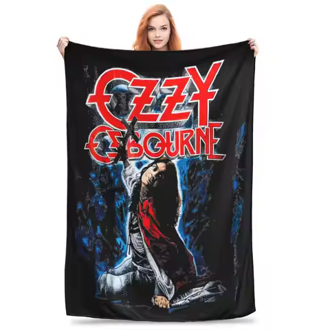 Ozzy Osbourne Blanket Flannel Vintage Warm Throw Blanket for Bedding Lounge Spring Autumn,