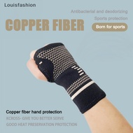 Louisfashion Copper Containing Palm Protector, Knitted Nylon Wrist Guard, Breathable, Elastic, Sweat Wicking, And Extended Wrist Guard LFN