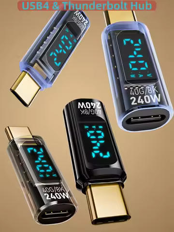 40Gbps USB4 Type C Adapter Digital Display USB 4 80Gbps Thunderbolt 4/5/3 Cable Connector USB-C to U