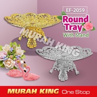Dulang Hantaran Gold Silver / Dulang Kerawang / Kahwin Tunang Cenderahati / Flower Round Tray With S