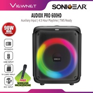 SONICGEAR AUDIOX PRO 600HD PORTABLE BLUETOOTH WIRELESS SPEAKER WIRELESS MIC KARAOKE FUNCTION | USB |