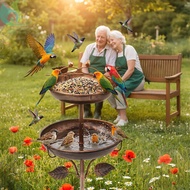 Standing Garden Bird Bath for Outside Double Layer Bird Bath Feeder Bowl for Garden SHOPQJC1922