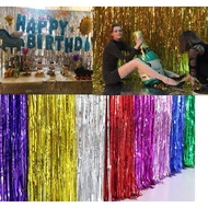 Birthday Curtain PARTY CURTAIN For Birth Birthday Foil BackdropDAY Foil Curtain/ Fringe Curtain Curt