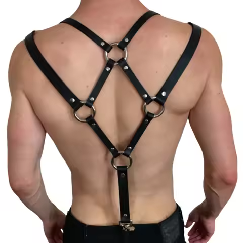 Fetish Gay Chest Harness Suspenders Belts Male Leather Lingerie BDSM Men Body Harness Straps Punk Ra