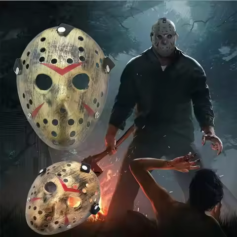Adult Men's Realistic Friday the 13th Jason Voorhees Hockey Mask Iconic Horror Movie Mask For Prank 