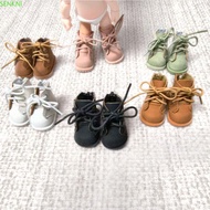 SENKNI 1pair Bjd Doll Shoe, Black Brown Handmade Doll Leather Shoes Boots, Doll Accessories Cute Out