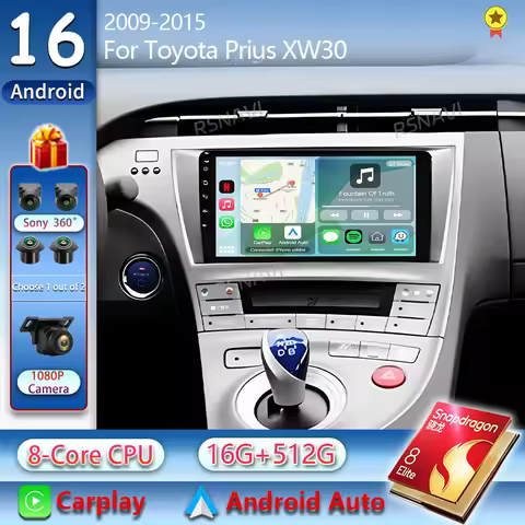 Android 16 Carplay Car Radio For Toyota Prius 3 XW30 2009 - 2015 LHD RHD Multimedia Video Player Nav