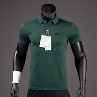 2023 Summer Golf Shirts Men Casual Polo Shirts Short Sleeves Summer Breathable Quick Dry J Lindeberg