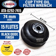 Licota 3/8" Drive Cup Type Oil Filter Wrench 74mm-15 flutes