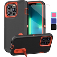 for iPhone 17 Pro Max Case with Glass Screen Protector,Built-in Stand Case for iPhone 17 Air/16 Pro 