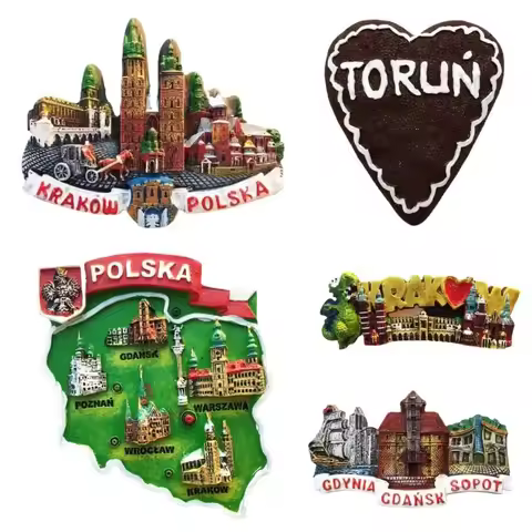 Poland Fridge Magnets Kraków Warsaw Gdynia Gdansk Sopot Toruń Fridge Stickers Home Decor Wedding Bir