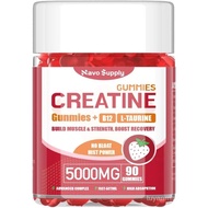 Creatine Monohydrate 5000mg Gula untuk dengan Elektrolit & D3 |   Creatine Kunyah Rasa Strawberi unt