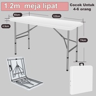 Meja Lipat Aluminium 120CM Meja Camping Outdoor Meja Koper Portabel Meja Jualan Serbaguna Kaki Bulat