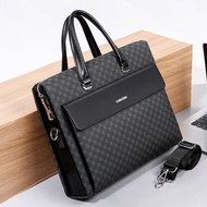 Men's Handbag Horizontal Business Bag Briefcase Shoulder Bag Lawyer Business Trip Office Bag Large-C