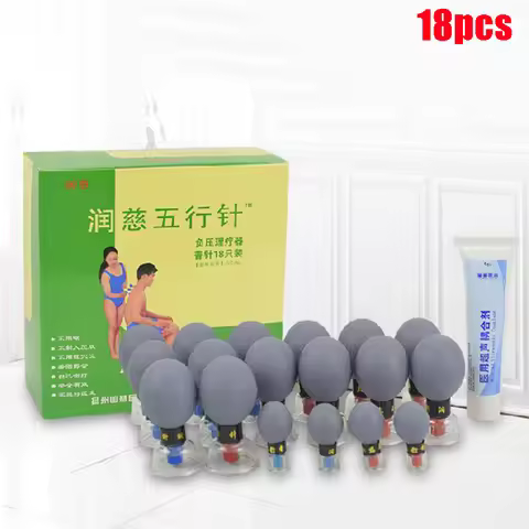 Magnetic Acupressure Suction Cupping TCM Meridian Acupuncture Vacuum Cupping Set MoxibustionTherapy 