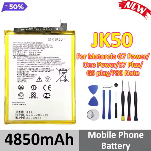 4850mAh JK50 Mobile Phone Battery for Motorola G7 Power/One Power/E7 Plus/G9 Play/P30 Note XT1955 XT