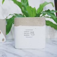 URBAN GREEN MAKERS方型清水模盆器 / 白 / L