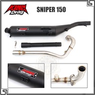 King Drag Muffler Exhaust Pipe With Elbow Yamaha Sniper150 Sniper135 28MM 32MM Pipe Full Set System