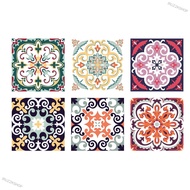 IRUZ2KSHOP 6Pcs 20*20cm Waterproof Oil Proof Mediterranean Style Simulate Tile Art Wall Decal Sticke