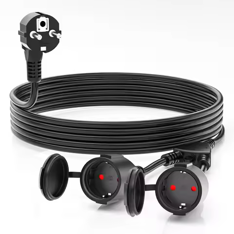 Power extension cord 5cm/3/5/7M, male to female European standard electrical power socket with prote