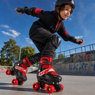 MBABY Skating Shoes for Kids 4 Wheels Adjustable Roller Skate Shoes for Boys and Girls 9 Years Old