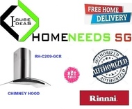 RINNAI RH-C209-GCR LED Touch Control Chimney Hood  Charcoal Filter  Free Delivery