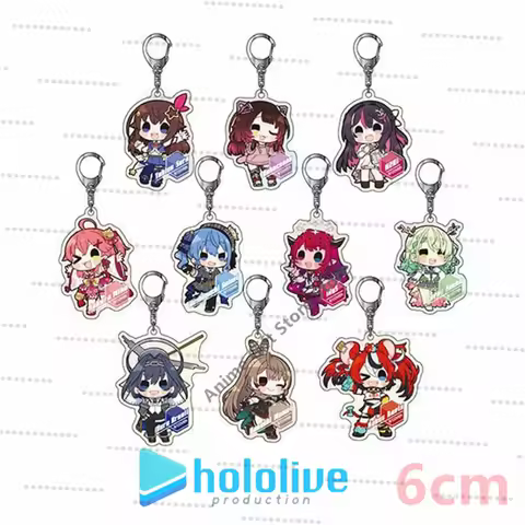 P10 Kawaii Anime Hololive Keychain Cartoon Acrylic Decorative Backpack Pendant Jewelry Gift 6cm