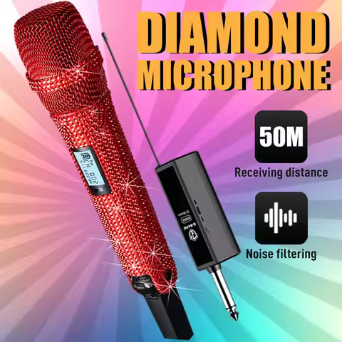 Sparkling Microphone G-MARK SKM9000 Diamond Wireless Handheld Mic Concerts Party For Clear And Stabl