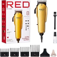 Red by Kiss Hair Clippers, Hair Trimmer for Professional Haircut, Grooming Kit for Men Ultra Clean-C