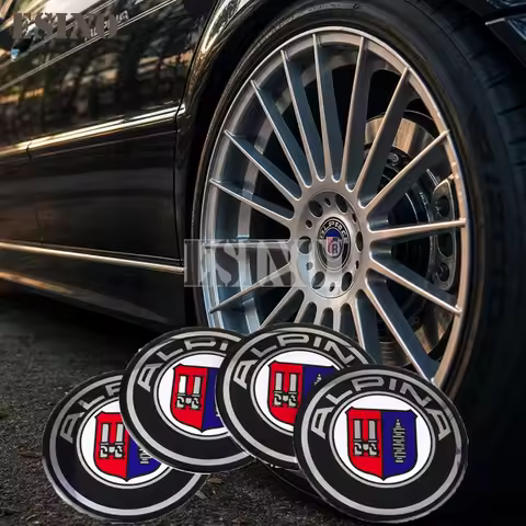 4 x 3D Metal Chrome Aluminium Alloy Wheel Center Cap Stickers Wheel Hub Cap Decals Emblems Badges fo
