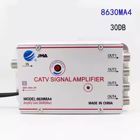 AC 220V 4 Way CATV Cable TV Splitter Amplifier 30dB Digital TV Antenna Signal Booster Home Tv Equipm