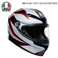AGV K6 S หมวกกันน็อคสำหรับแข่งรถมอเตอร์ไซค์ชายสี่ฤดูปลอดภัยป้องกันการเกิดฝ้าสำหรับฤดูหนาวเรือธงสีดำด