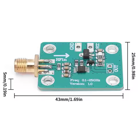 AD8313 Radio Frequency Detection Module -72dBm -2dBm 0.1-2.5GHz RF Power Detector 7-15V RF Power Ana