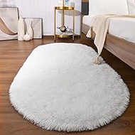 Softlife Fluffy Area Rugs for Bedroom 2.6' x 5.3' Oval Shaggy Floor Carpet Cute Rug for Girls Room K