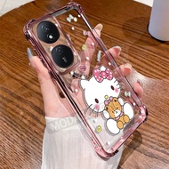 For Honor X7b Case Soft Silicone Electroplating TPU SoftCase Four Corners Anti-drop Cartoon Shockpro