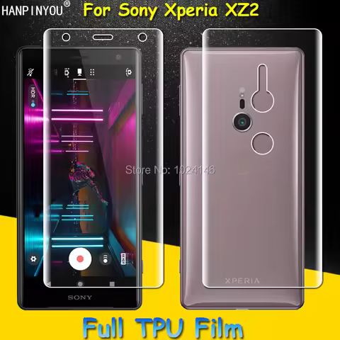 Front / Back Full Coverage Clear Soft TPU Film Screen Protector For Sony Xperia XZ2 5.7" Cover Curve