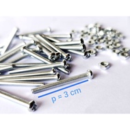 (100 SET) JP M3X30 BOLT NUT + 3MM NUT 30MM BOLT LENGTH