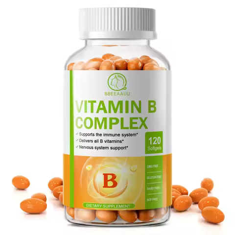 BBEEAAUU Super B Vitamin B Complex Capsules (Vitamin B1, B2, B3, B5, B6, B12, Folic Acid, Biotin, CO