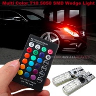 10 x Pairs Multi Color T10 5050 SMD RGB Remote 6 LED Controller Reading Light Bulb